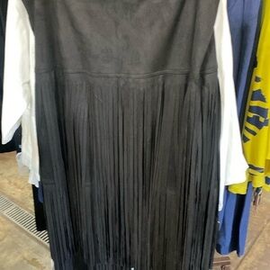 Suede fringed maxi skirt by Adore